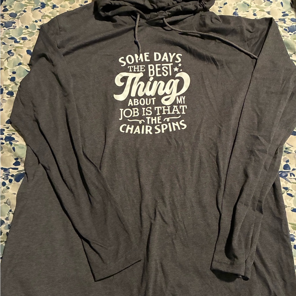 Gildan Dark Gray Graphic Long Sleeve Tee